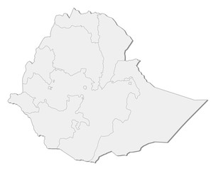 Obraz premium Map - Ethiopia