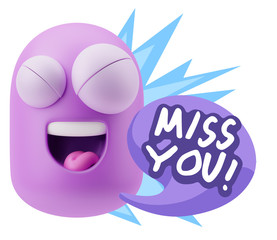 3d Illustration Laughing Character Emoji Expression saying Miss