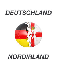 Germany / Northern Ireland soccer game 3d illustration