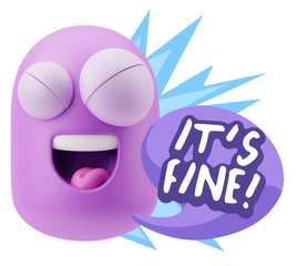 3d Illustration Laughing Character Emoji Expression saying It's