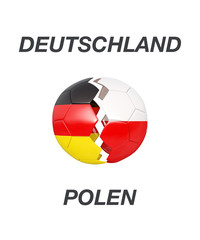 Germany / Poland soccer game 3d illustration