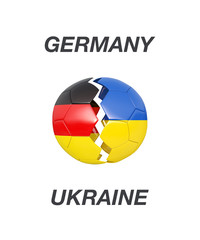 Germany / Ukraine soccer game 3d illustration