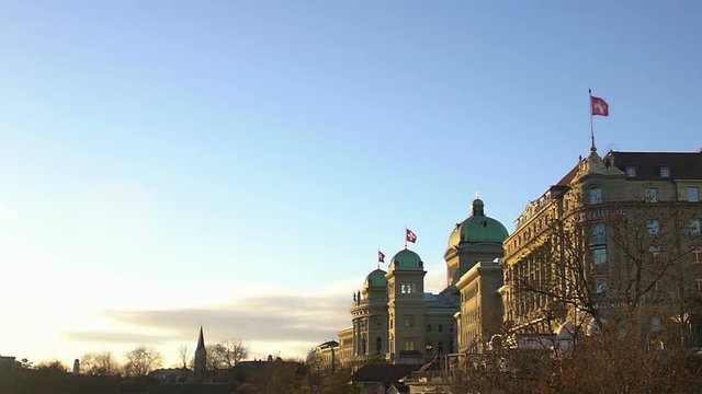 Majestic building of Swiss national parliament and government, public policy