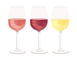 red wine, white wine, rose wine