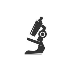 Microscope Icon. Vector logo on white background
