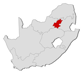 Map - South Africa, Gauteng
