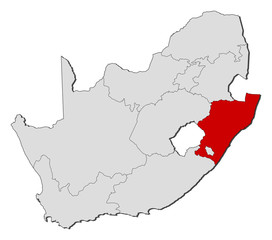 Map - South Africa, KwaZulu-Natal