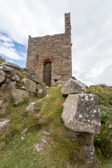 on the coast past near botallack in cornwall england uk