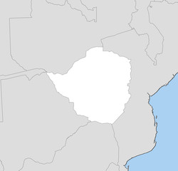 Obraz premium Map - Zimbabwe