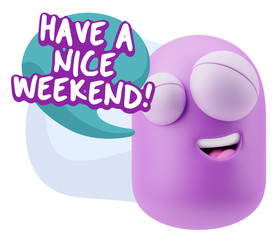 3d Illustration Laughing Character Emoji Expression saying Have
