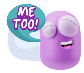 3d Illustration Laughing Character Emoji Expression saying Me To