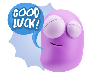 3d Illustration Laughing Character Emoji Expression saying Good