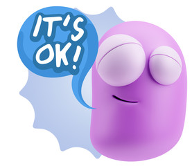 3d Illustration Laughing Character Emoji Expression saying It's