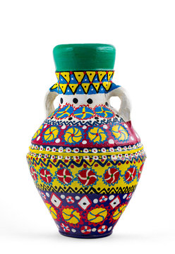 Egyptian decorated colorful pottery vessel (Kolla)