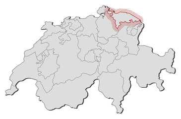 Map - Swizerland, Thurgau