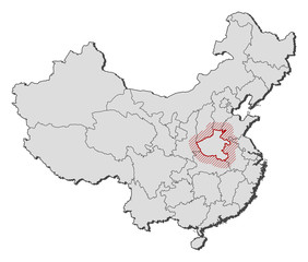 Fototapeta premium Map - China, Henan