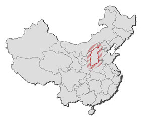Fototapeta premium Map - China, Shanxi