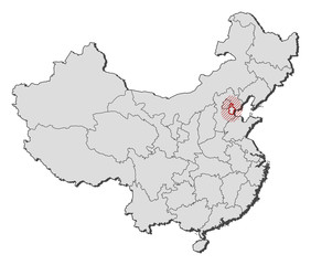 Obraz premium Map - China, Tianjin