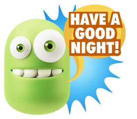 3d Illustration Laughing Character Emoji Expression saying Have