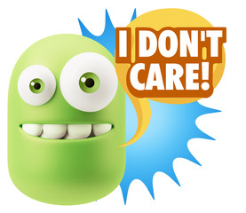 3d Illustration Laughing Character Emoji Expression saying I Don