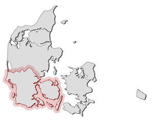 Map - Danmark, South Denmark