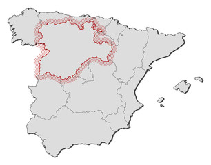 Map - Spain, Castile and León