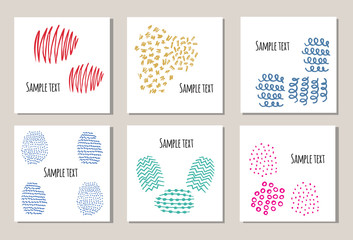 Set of 6 creative covers or universal cards