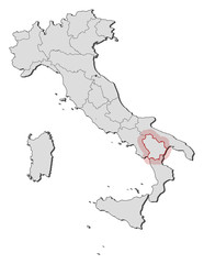 Map - Italy, Basilicata