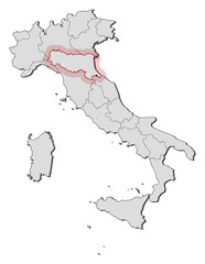Map - Italy, Emilia-Romagna