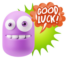 3d Illustration Laughing Character Emoji Expression saying Good