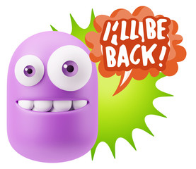 3d Illustration Laughing Character Emoji Expression saying I'll