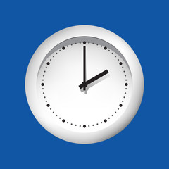 Clock face on a blue background.