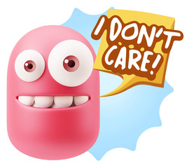 3d Illustration Laughing Character Emoji Expression saying I Don