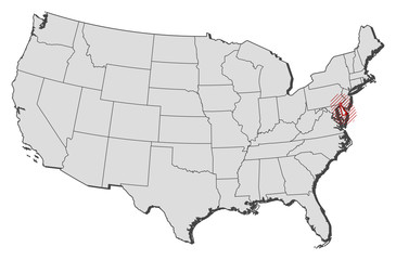 Map - United States, Delaware