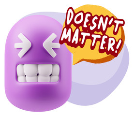 3d Rendering Smile Character Emoticon Expression saying It Doesn