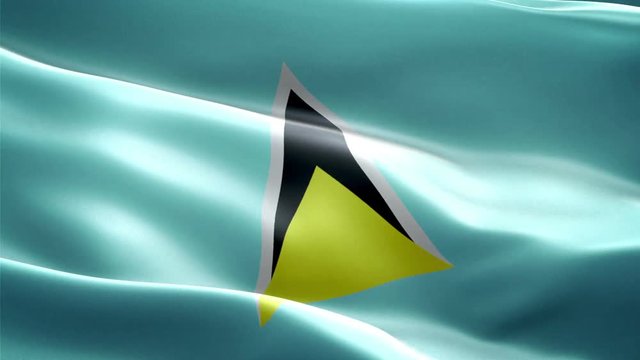 Saint Lucia national flag. Infinite loop. New effect and different lightining.