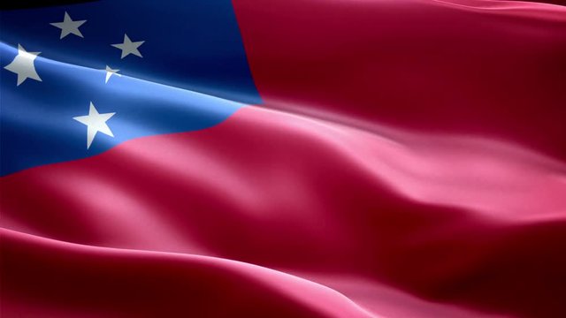 Samoa national flag. Infinite loop. New effect and different lightining.