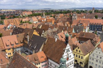 Obraz premium Aerial view of Rothenburg ob der Tauber