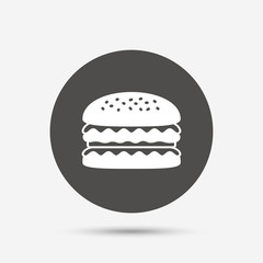 Hamburger icon. Burger food symbol.