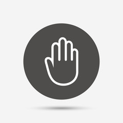 Hand sign icon. No Entry or stop symbol.
