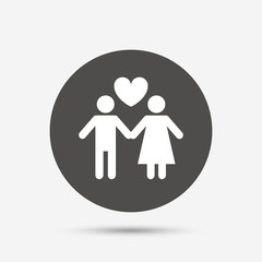 Couple sign icon. Male love female. Lovers.