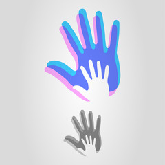 hand logo, icon and symbol vector illustration