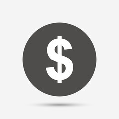 Dollar sign icon. USD currency symbol.