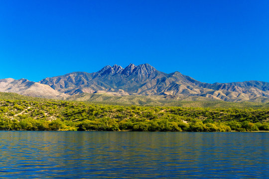 Mountains By Saguaro Lake