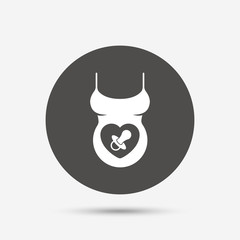 Pregnant woman shirt sign icon. Maternity symbol