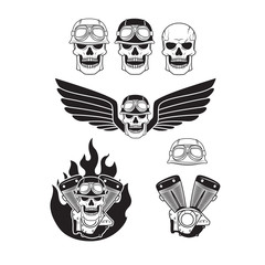 biker logo set