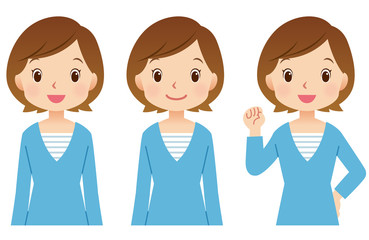 女性ポーズ　主婦　表情