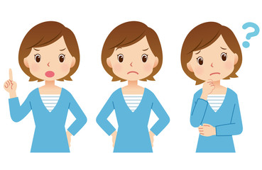 女性ポーズ　主婦　表情