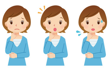 女性ポーズ　主婦　表情