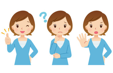 女性ポーズ　主婦　表情